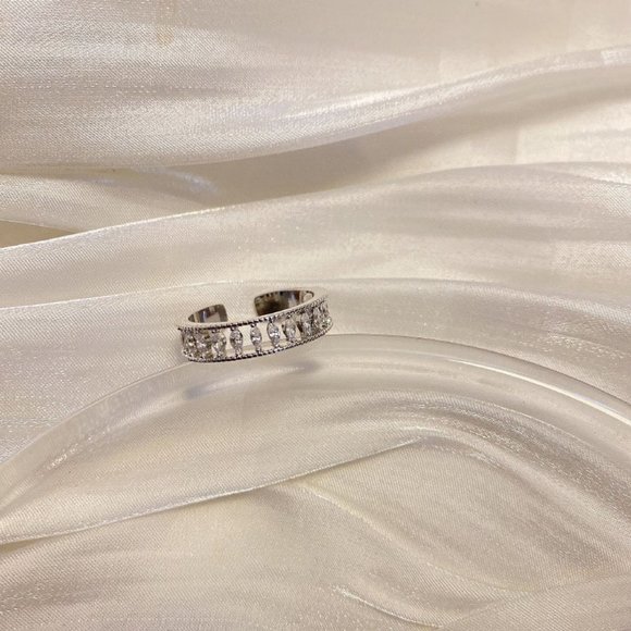 *NEW 925 Sterling Silver Diamond Adjustable Ring 4 - Picture 5 of 7